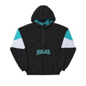 REQUINS QUARTER ZIP JACKET BLACK